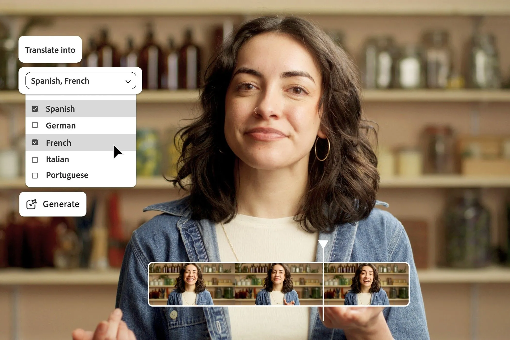 Adobe Firefly dịch ngôn ngữ trong video