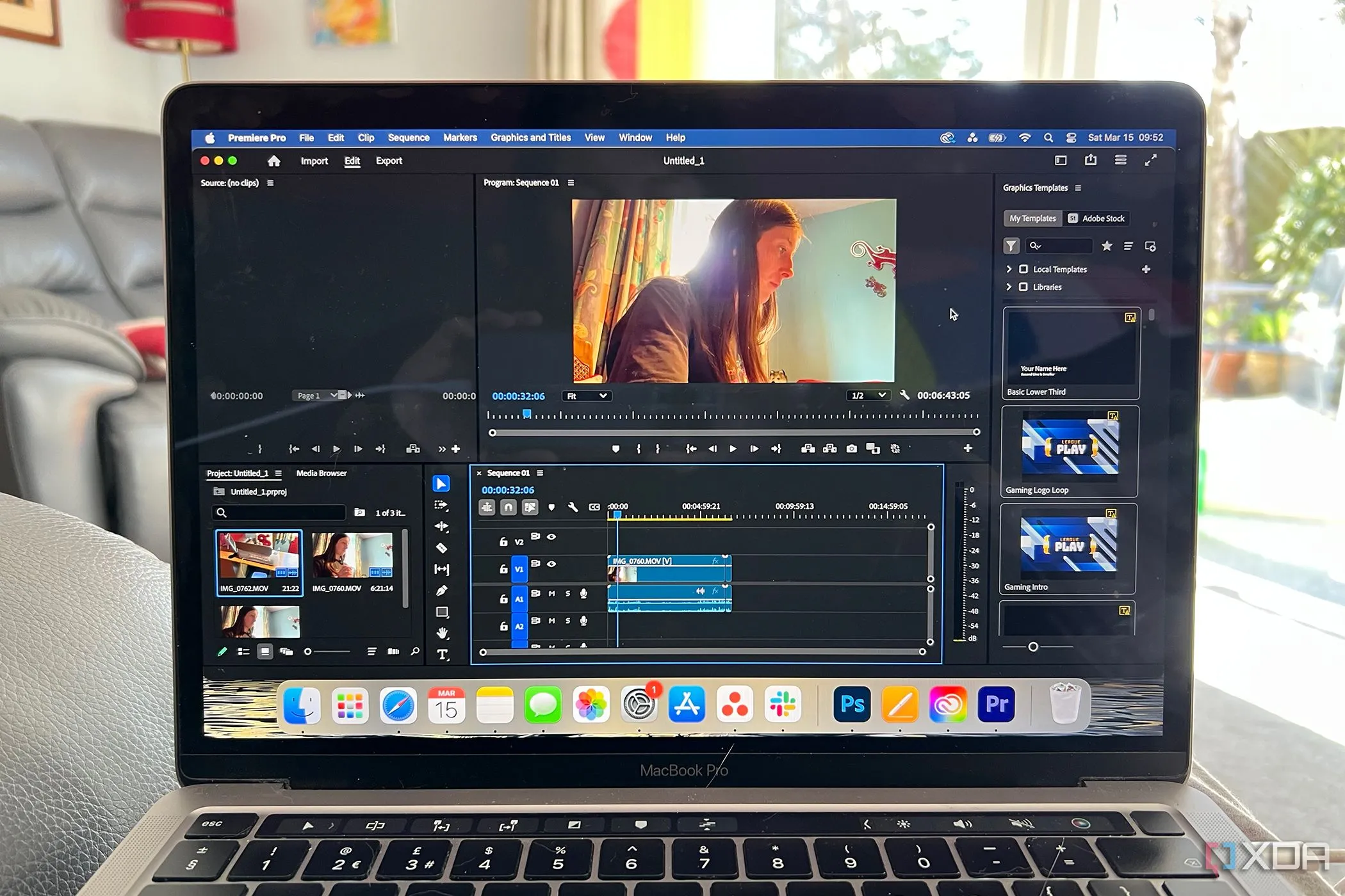 Adobe Premiere Pro on a MacBook Pro