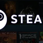 Biểu tượng Steam trên nền giao diện trang chủ, thể hiện trải nghiệm chơi game trên Linux với Steam Play và Proton.