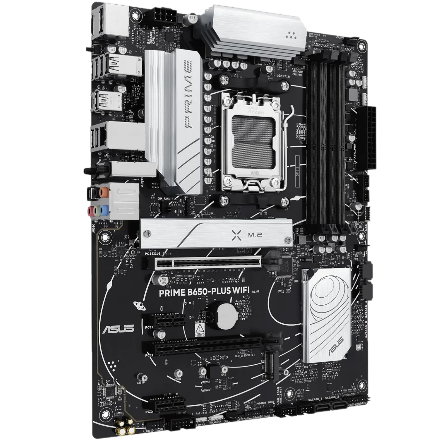 Bo mạch chủ Asus Prime B650-Plus WiFi với khe cắm DDR5 và Gen5 M.2