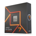 Bộ xử lý AMD Ryzen 7 7700X trên bo mạch chủ, minh họa sức mạnh và thiết kế hiệu quả của dòng CPU Zen 4 cho các hệ thống PC cao cấp.