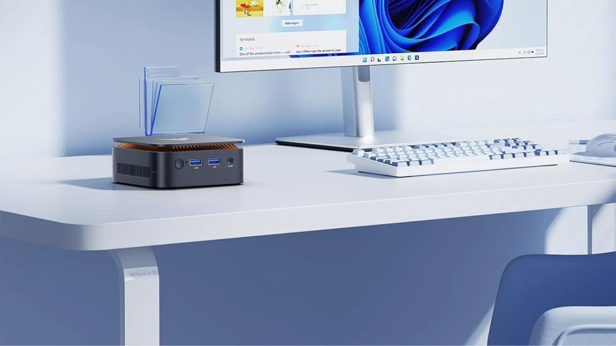 Các cổng kết nối phía sau của Mini PC KAMRUI, bao gồm HDMI và USB