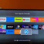 Các ứng dụng trên Amazon Fire TV, với biểu tượng Kodi được làm nổi bật, minh họa khả năng tùy biến của Kodi