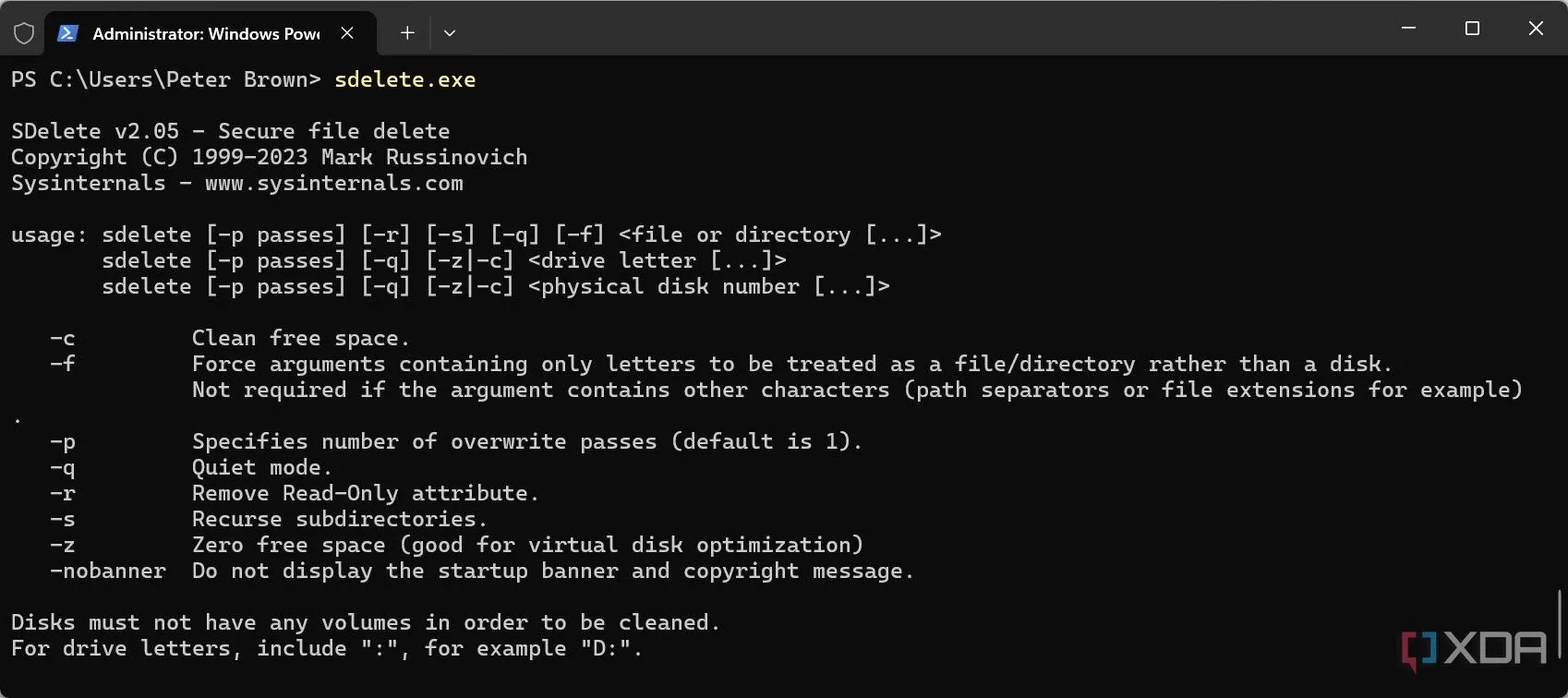 Cách sử dụng SDelete để xóa file an toàn