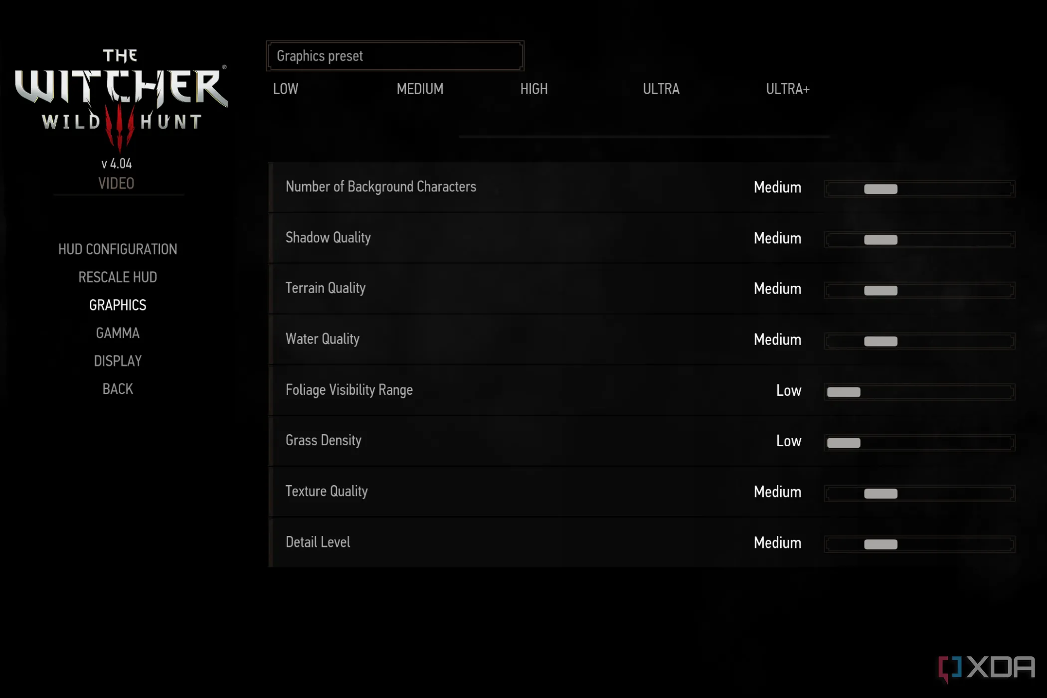 Cài đặt đồ họa game Witcher 3