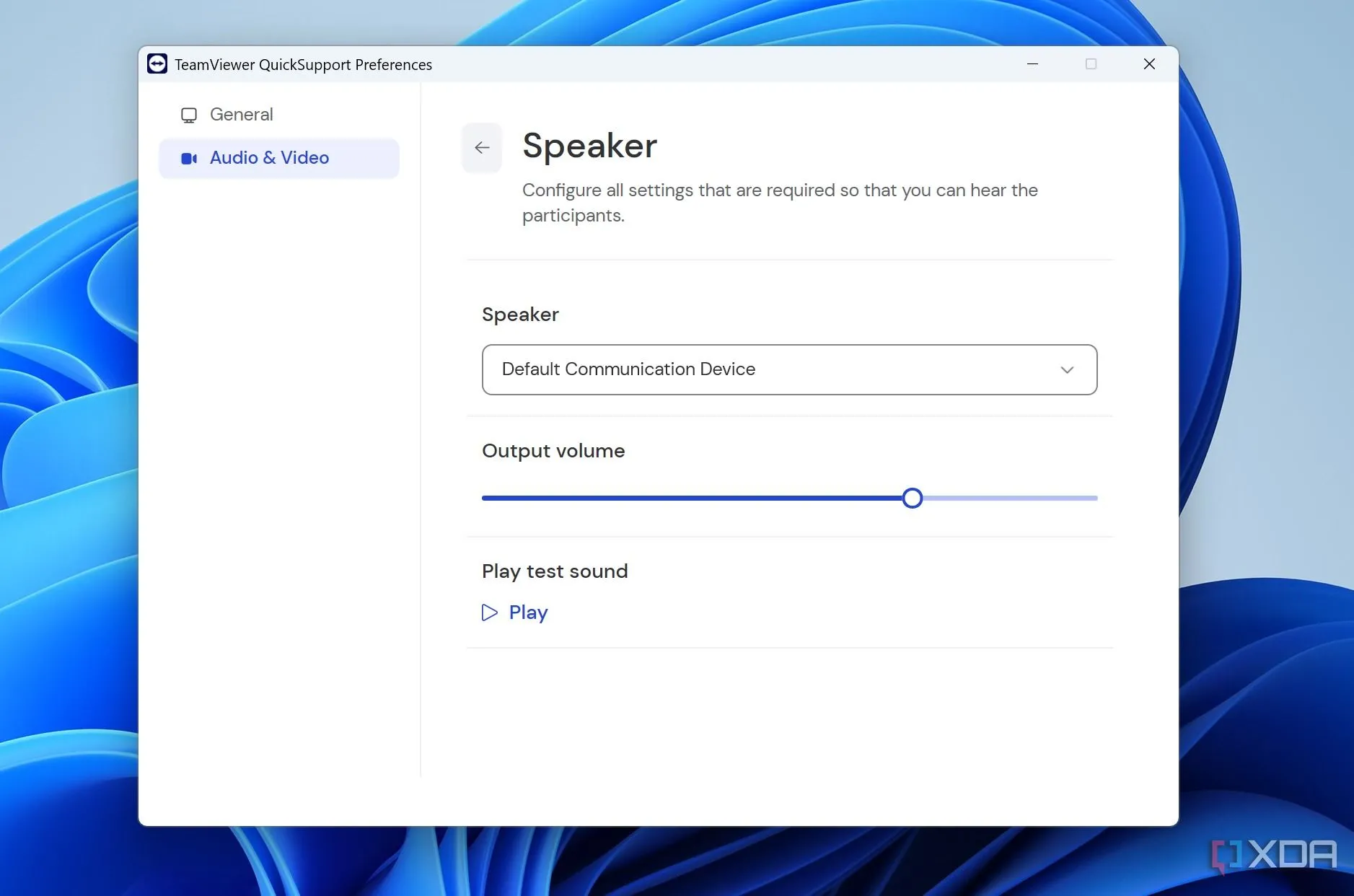 Cài đặt loa trong TeamViewer, thể hiện một trong nhiều tính năng cần thiết nhưng có thể bị khóa nếu không mua gói trả phí đắt đỏ.