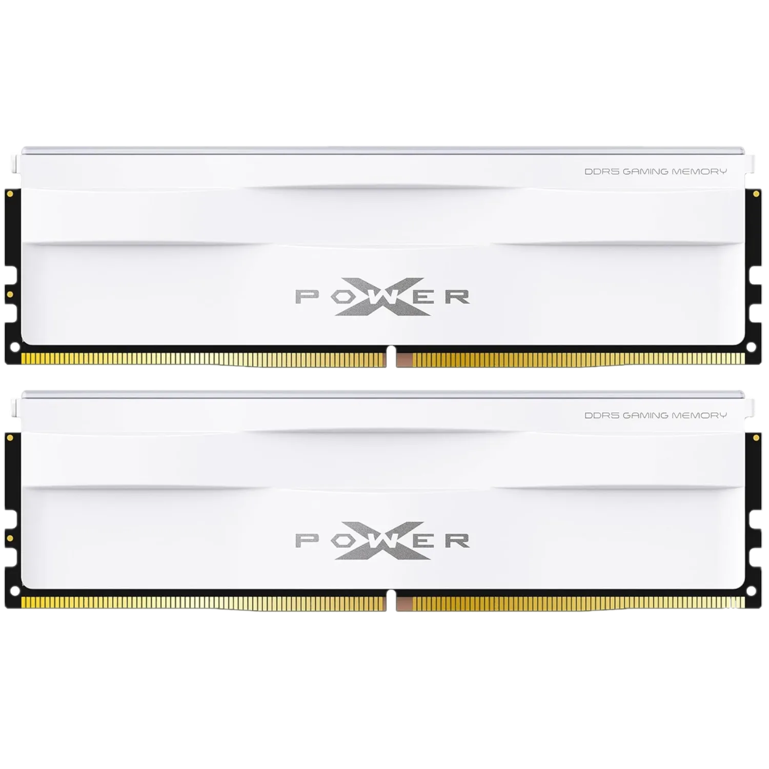 Cặp thanh RAM Silicon Power Zenith DDR5-6000 màu trắng với thiết kế tối giản