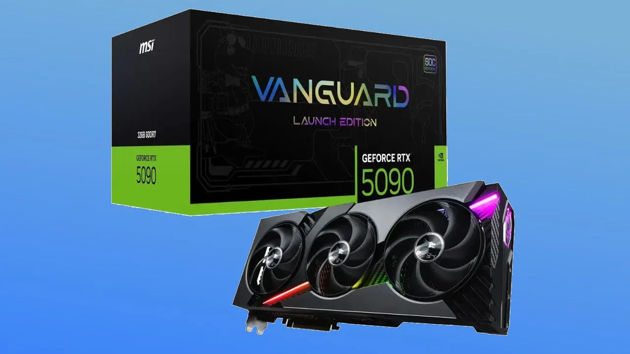 Card đồ họa MSI GeForce RTX 5090 VANGUARD, thuộc dòng GPU Nvidia RTX 50 series đang đối mặt với các vấn đề driver.