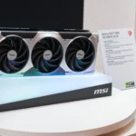 Card đồ họa MSI RTX 5090 tại sự kiện CES 2025, minh họa xu hướng tăng giá GPU của MSI