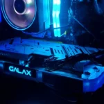 Card đồ họa RTX 3060 Ti của Galax được lắp đặt bên trong bộ máy tính, thể hiện hiệu năng tốt trong phân khúc tầm trung.