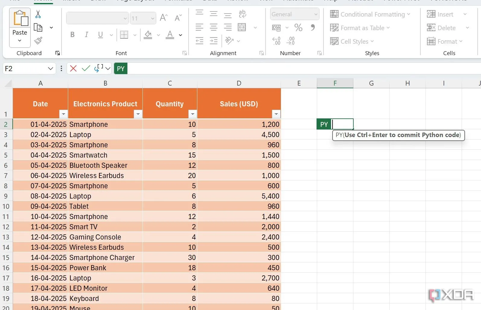 Chèn hàm PY vào ô trống trong Excel để kích hoạt Python