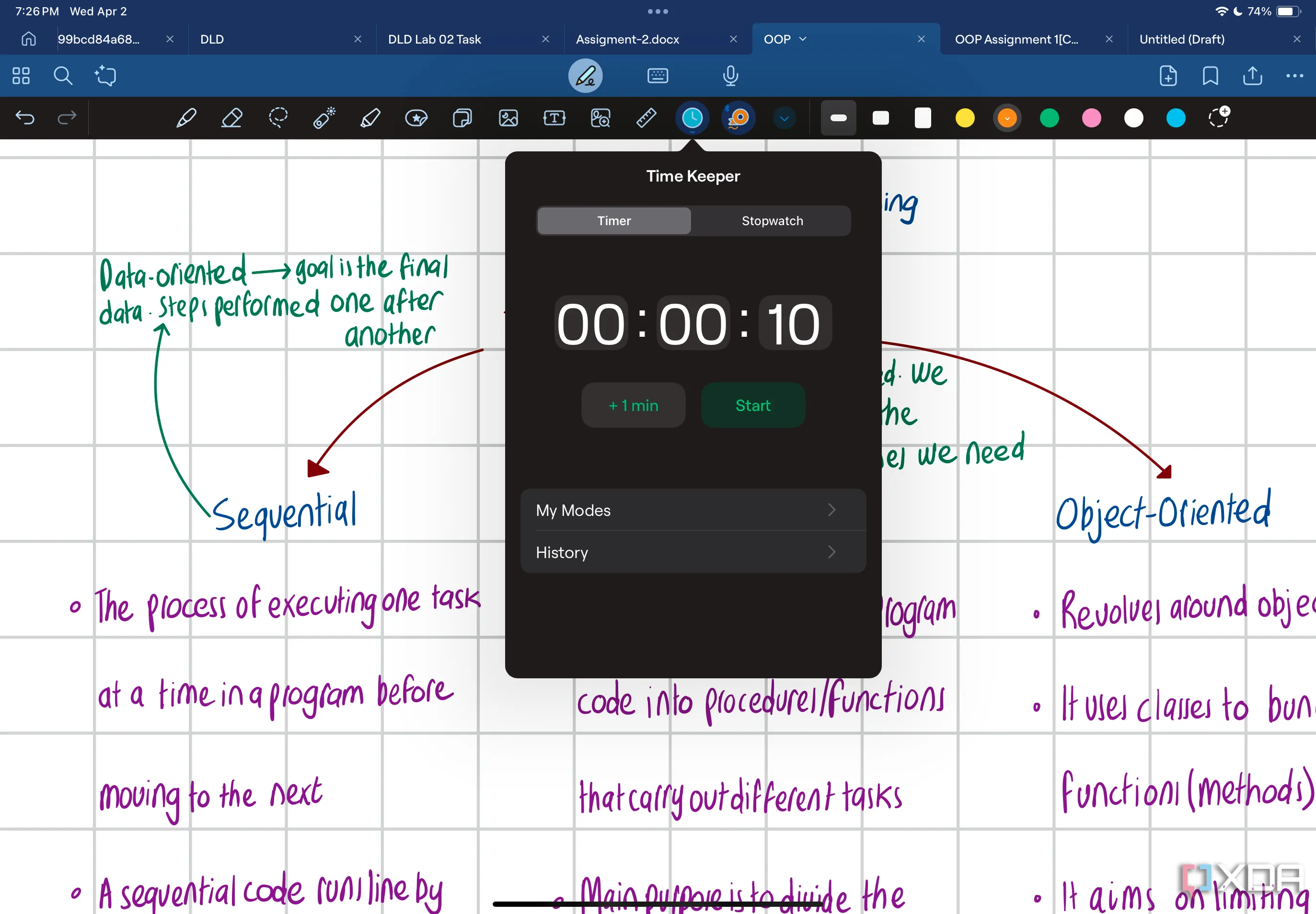 Công cụ hẹn giờ Time Keeper trong Goodnotes 6 giúp theo dõi thời gian học tập hiệu quả