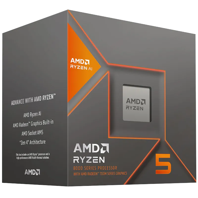 CPU AMD Ryzen 5 8600G, một bộ vi xử lý APU với đồ họa tích hợp mạnh mẽ.