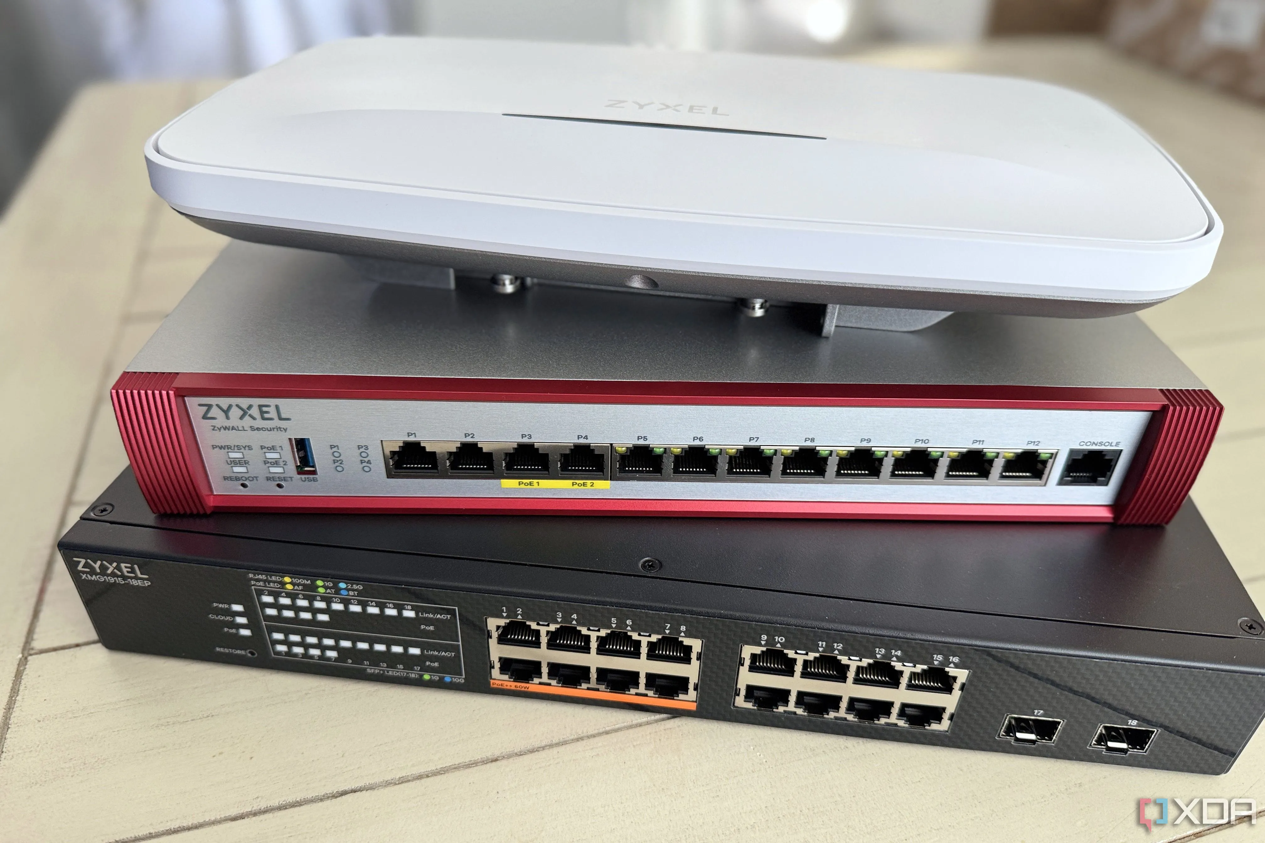 Dàn thiết bị mạng Zyxel chuyên nghiệp bao gồm Access Point được cấp nguồn qua PoE