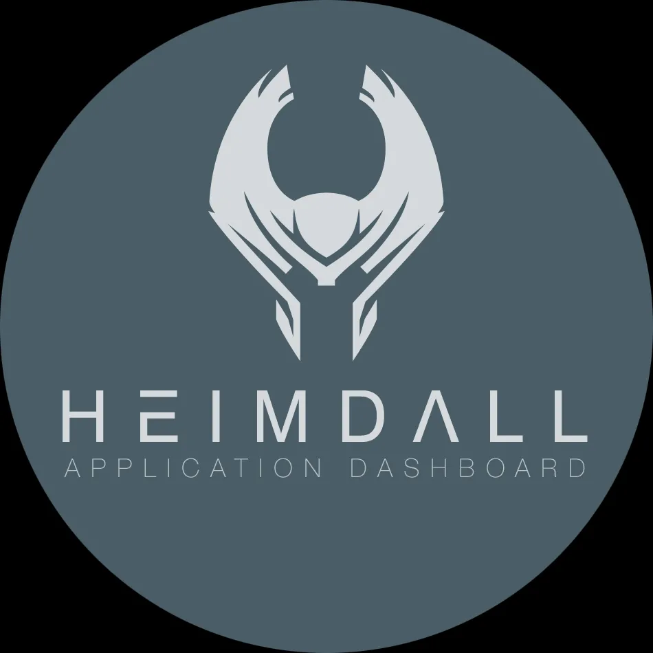 Dashboard Heimdall với các biểu tượng ứng dụng lớn, thanh tìm kiếm và tính năng truy cập nhanh