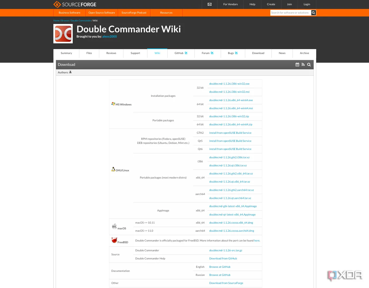 Double Commander hỗ trợ và hoạt động tương thích trên các hệ điều hành Windows, macOS, Linux và FreeBSD