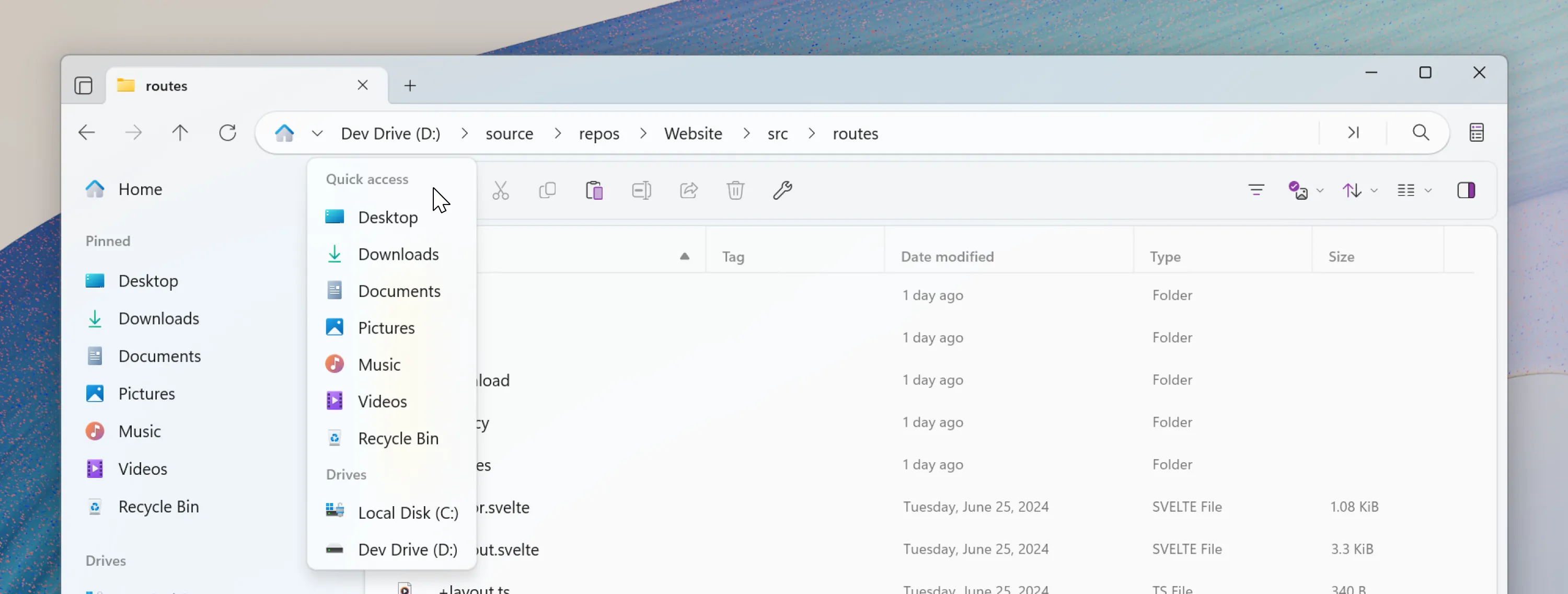 Files Omnibar - Thanh tìm kiếm và đường dẫn hợp nhất