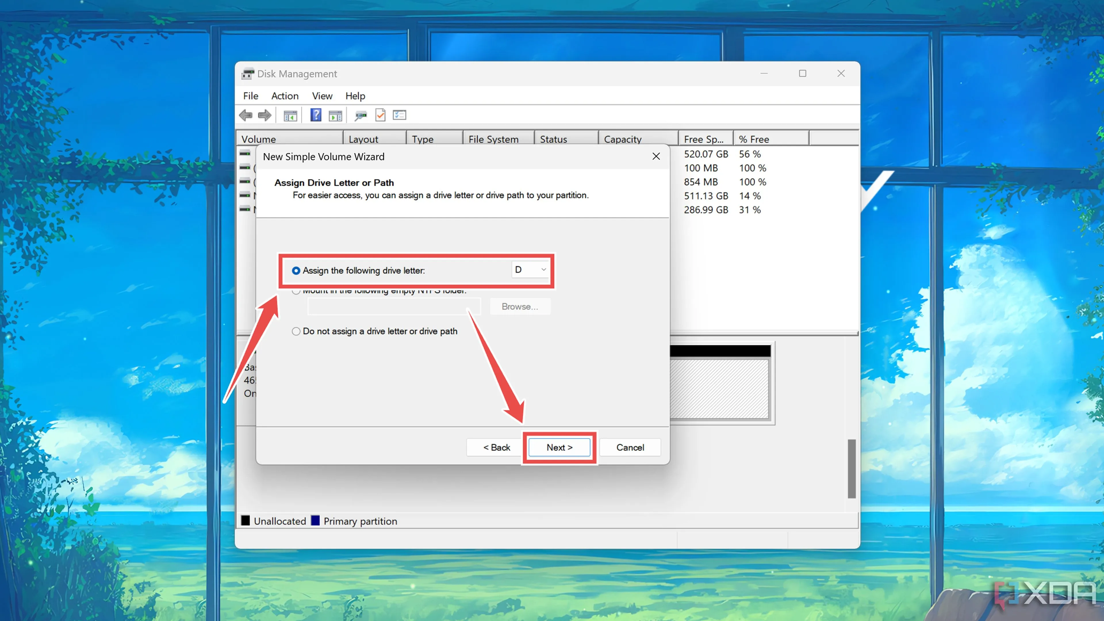 Gán ký tự ổ đĩa cho phân vùng mới tạo trong Disk Management