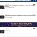 Giá card đồ họa RTX 50 series trên Newegg cho thấy tình trạng hết hàng và đội giá