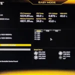 Giao diện BIOS trên bo mạch chủ AMD AM5, nơi điều chỉnh các thông số bộ nhớ RAM.