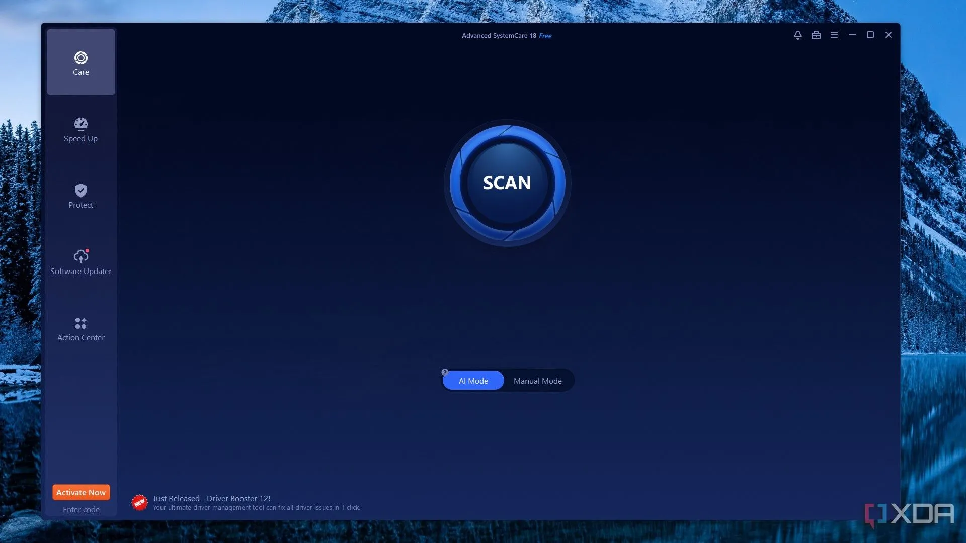 Giao diện chính của Advanced SystemCare 18 Free, hiển thị các tùy chọn dọn dẹp và tối ưu hệ thống