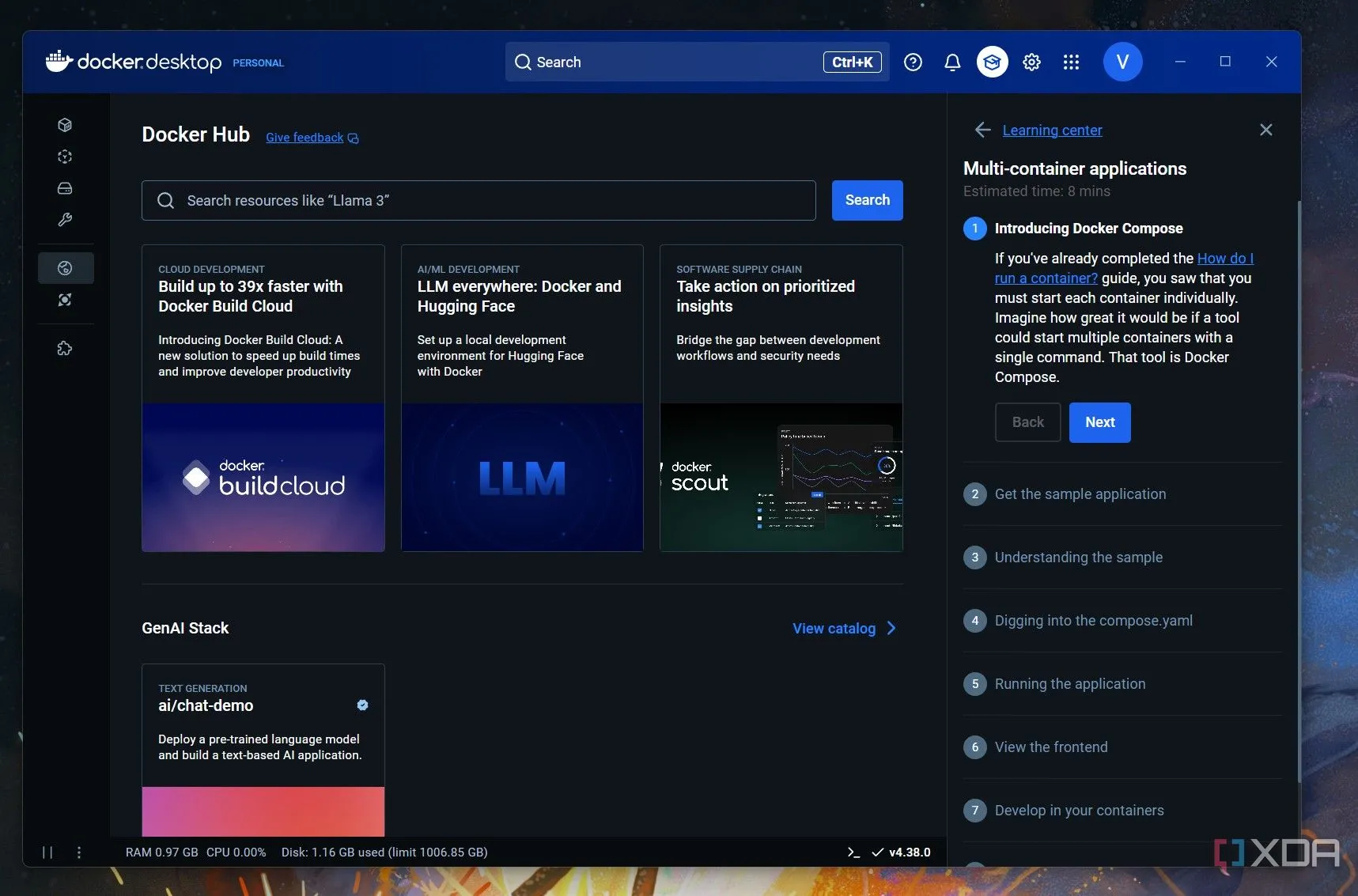 Giao diện chính của Docker Hub, kho lưu trữ ảnh Docker lớn nhất thế giới, khẳng định vị thế của Docker trong hệ sinh thái container dù có các giải pháp thay thế.