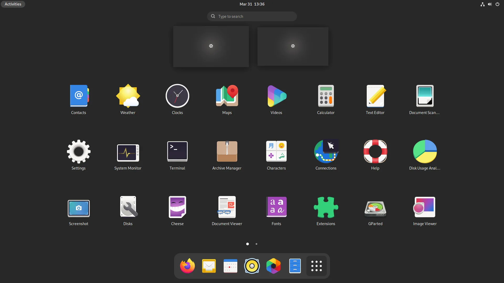 Giao diện chính GNOME của NixOS phiên bản 21.11, minh họa trải nghiệm người dùng Linux được tối ưu