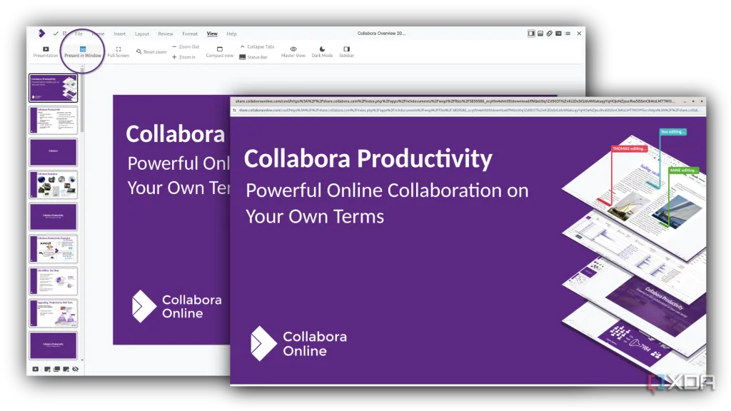 Giao diện Collabora Online nhấn mạnh tính năng bảo mật và quyền riêng tư dữ liệu người dùng