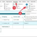 Giao diện Excel với tùy chọn Insert Python trong thẻ Formulas