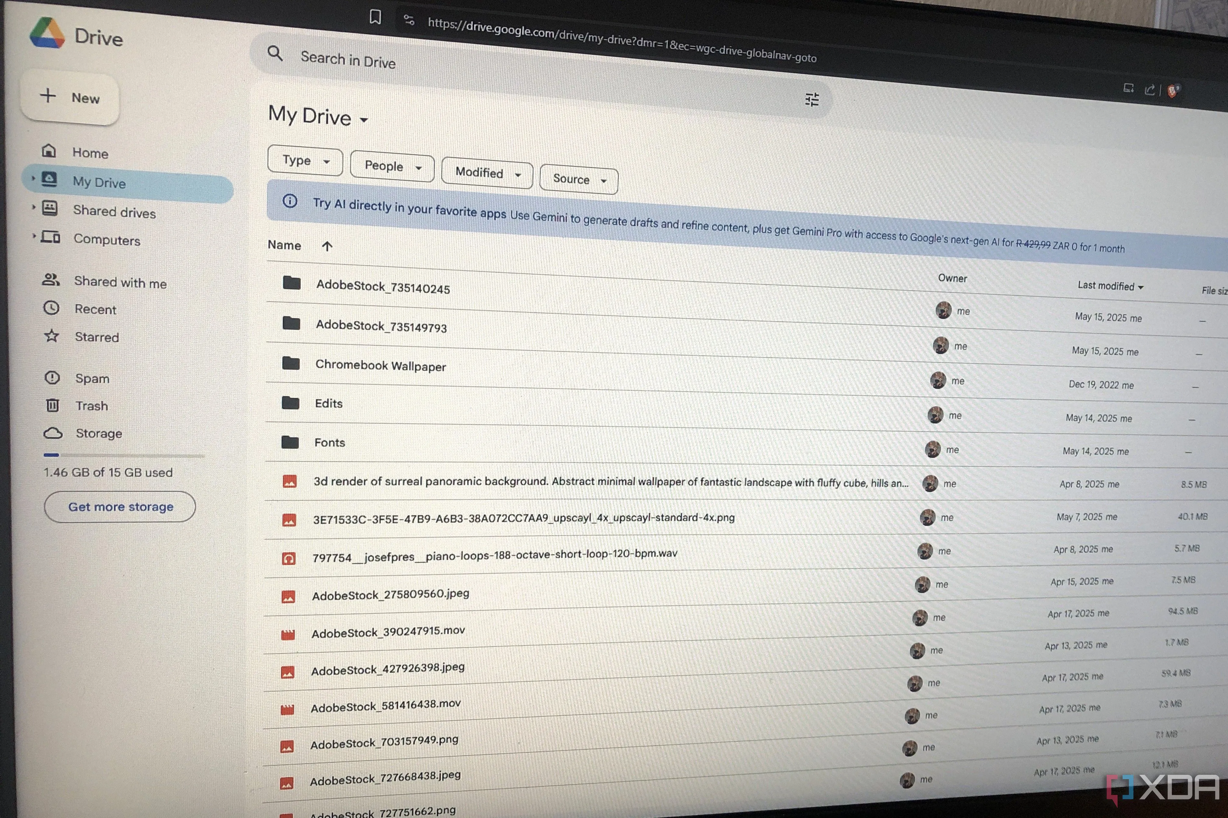 Giao diện Google Drive hiển thị các tệp tin trên máy tính, minh họa việc phụ thuộc vào nền tảng đám mây tập trung.