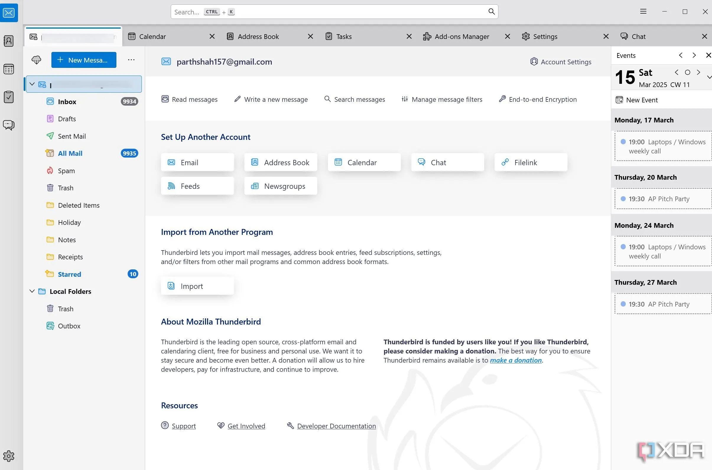 Giao diện hiện đại của Mozilla Thunderbird sau bản cập nhật Nebula