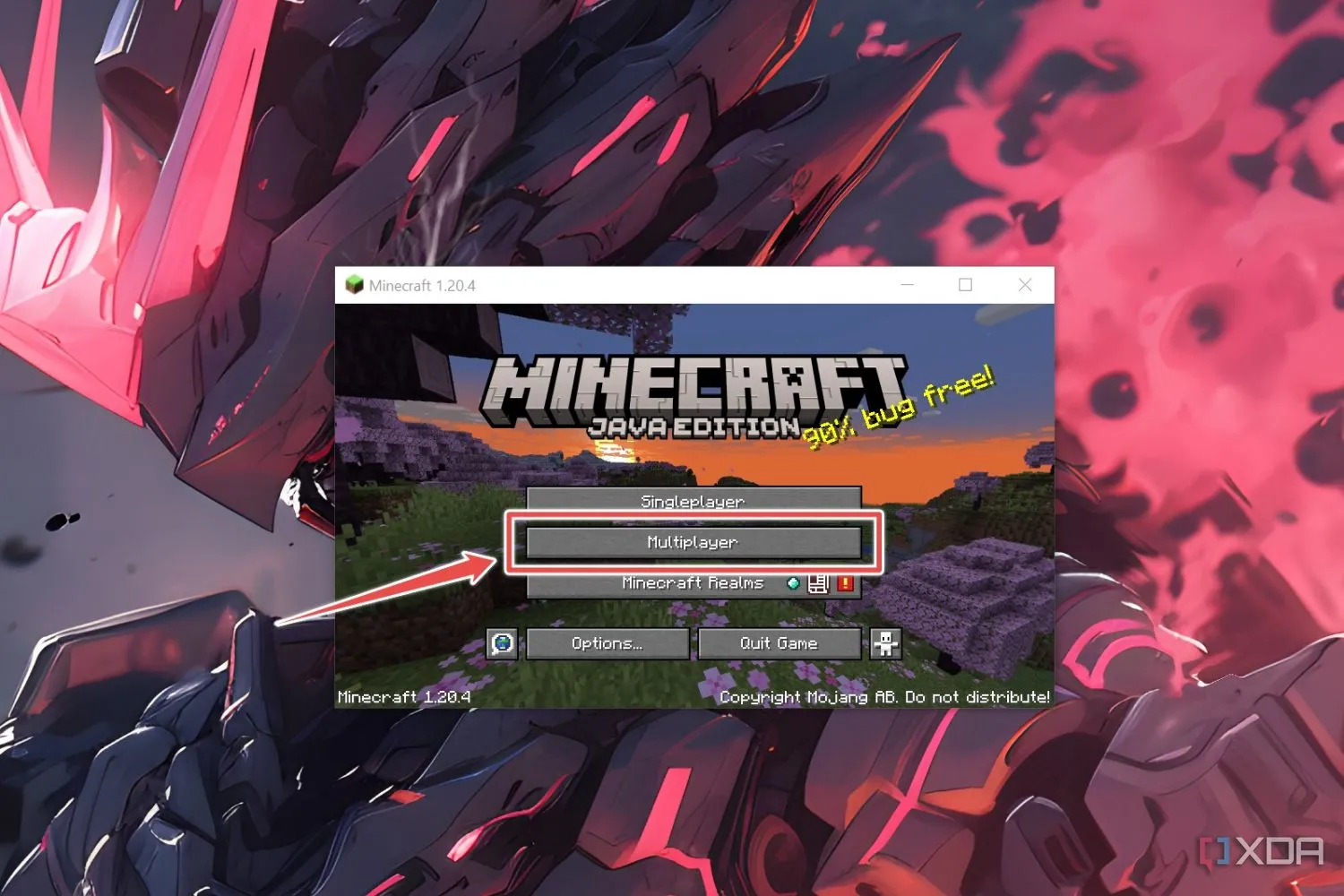 Giao diện khởi động chế độ nhiều người chơi trong Minecraft