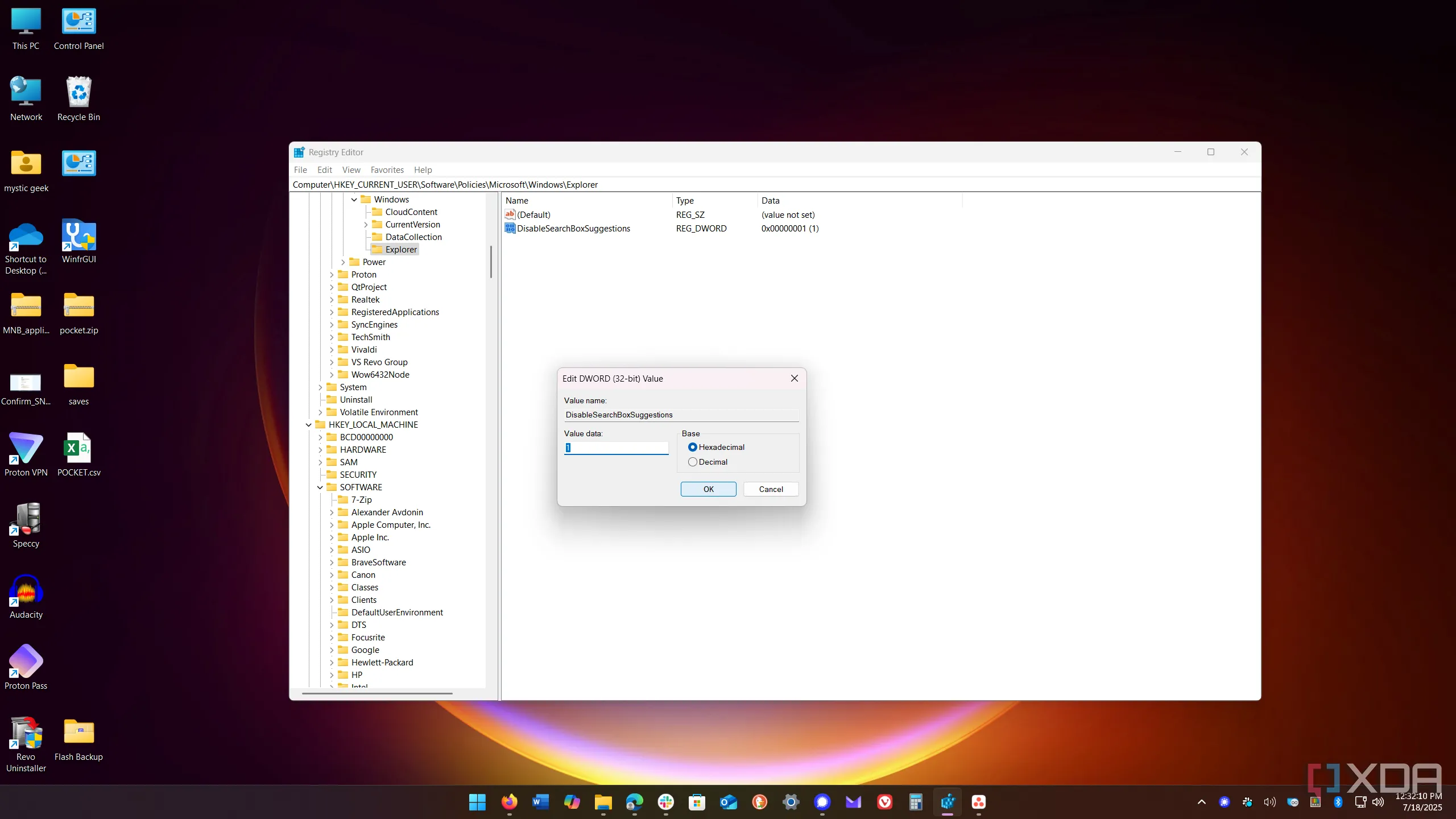 Giao diện minh họa cách vô hiệu hóa kết quả tìm kiếm Bing trong Windows 11