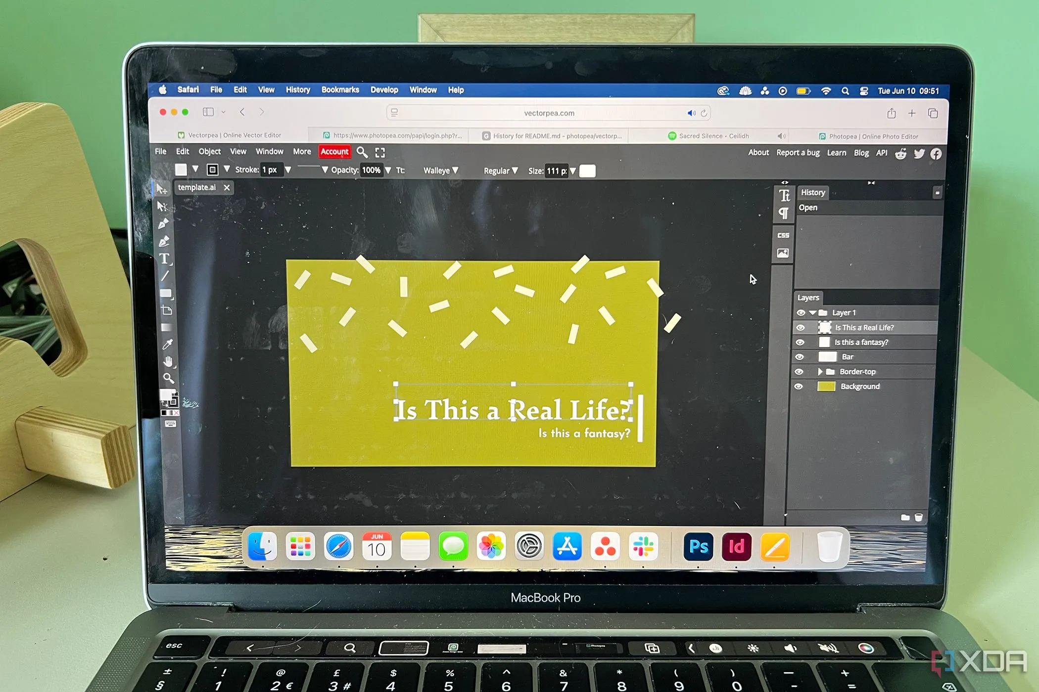 Giao diện người dùng đơn giản và trực quan của Vectorpea trên MacBook