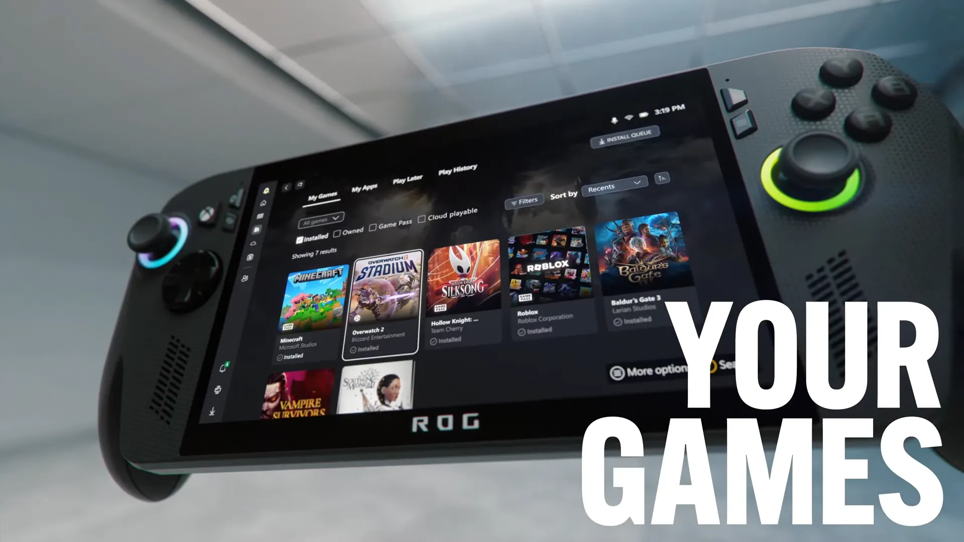 Giao diện người dùng trên hệ thống Xbox, minh họa cách Microsoft tích hợp trải nghiệm chơi game xuyên suốt các thiết bị.