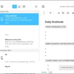 Giao diện người dùng (UI) tối giản và thanh lịch của ứng dụng Day One trên Windows.