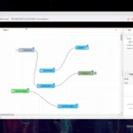 Giao diện người dùng web (UI) của Node-RED hiển thị các chuỗi node và luồng tự động hóa phức tạp giữa các thiết bị nhà thông minh.