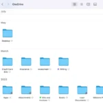 Giao diện OneDrive hiển thị thư mục đã đồng bộ hóa trong Finder trên macOS, minh họa khả năng quản lý tệp tin dễ dàng.
