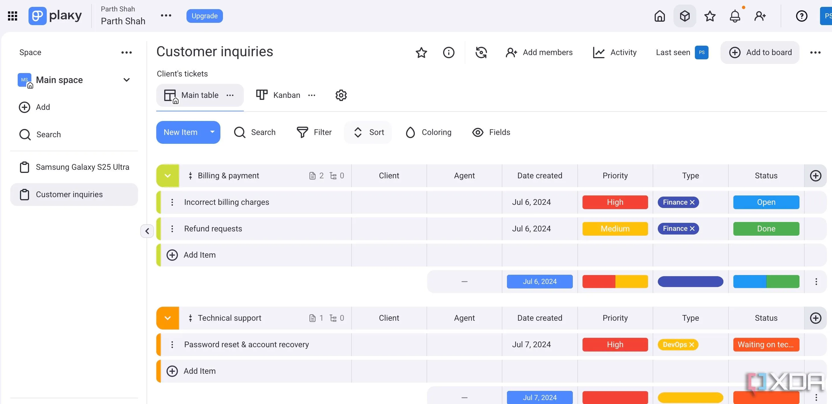 Giao diện Plaky hiển thị tính năng quản lý dự án Kanban, một giải pháp thay thế Trello miễn phí