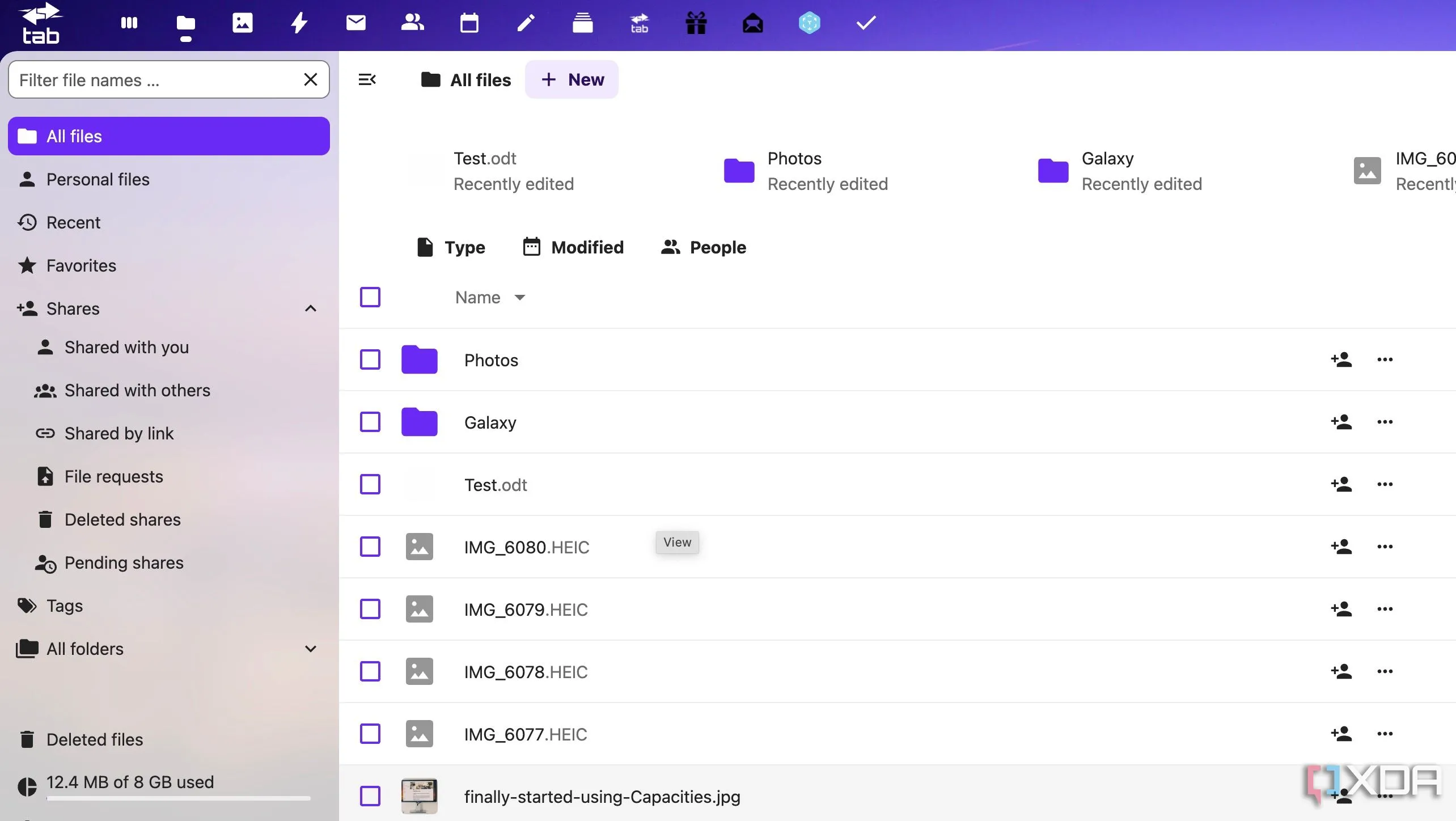 Giao diện quản lý file và thư mục trong Nextcloud, thể hiện khả năng tổ chức dữ liệu linh hoạt trên một nền tảng mã nguồn mở.