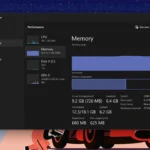 Giao diện Quản lý Tác vụ (Task Manager) của Windows 11 hiển thị thông tin về tốc độ và mức sử dụng bộ nhớ RAM.