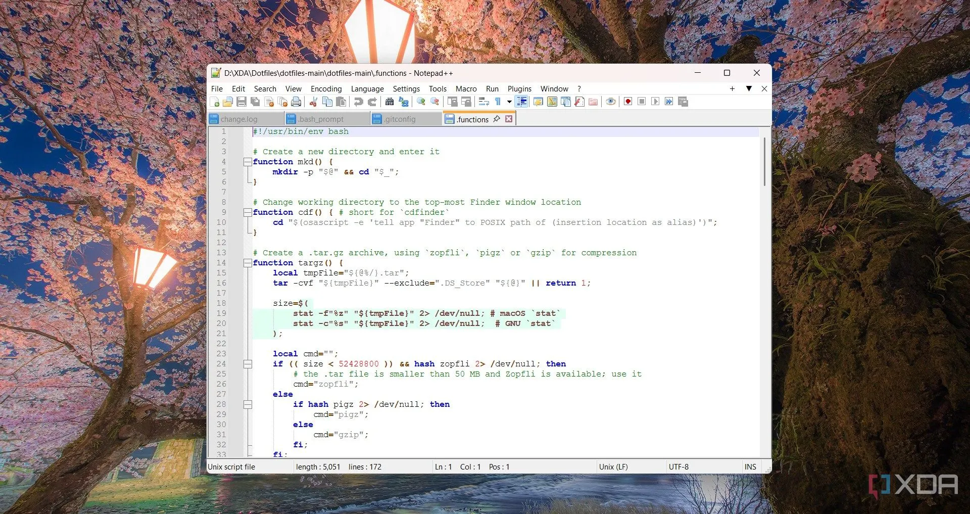 Giao diện soạn thảo mã của Notepad++