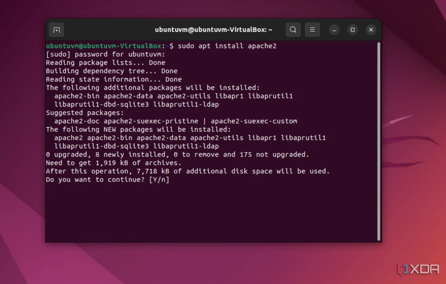 Giao diện terminal Ubuntu với các dòng lệnh cài đặt, thể hiện việc cần tương tác qua dòng lệnh khi triển khai Cloudflare Tunnel