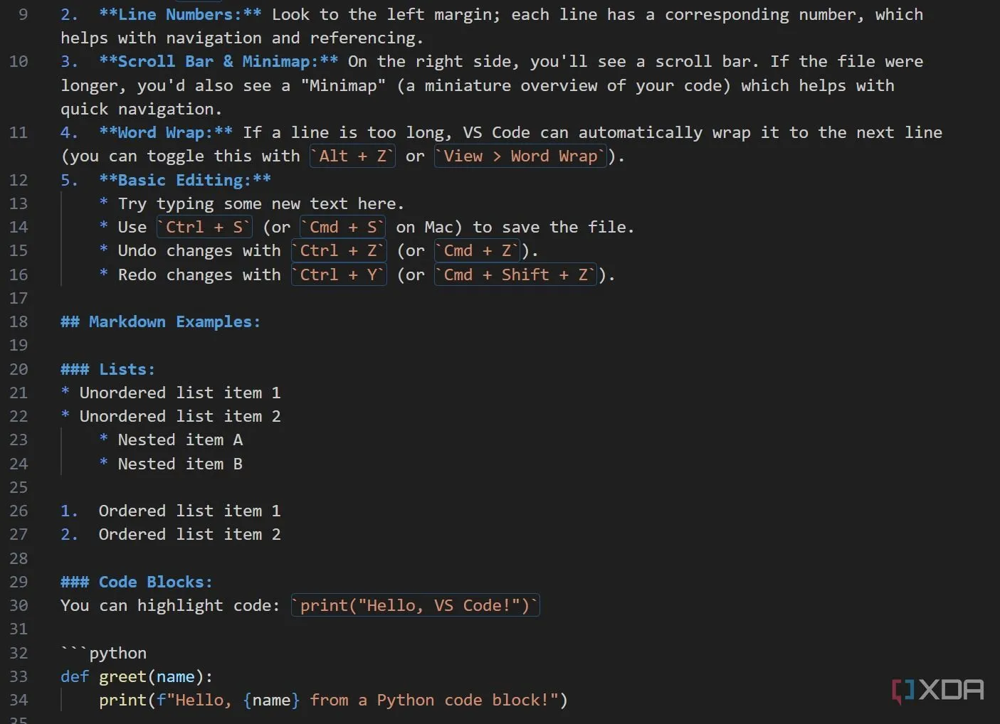 Giao diện tiện ích Markdown All in One trong VS Code
