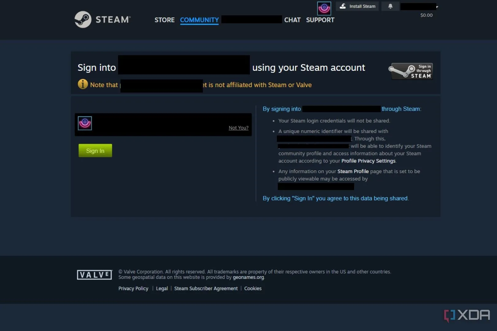 Giao diện trang đăng nhập Steam OpenID giả mạo giống thật đến kinh ngạc, cảnh báo lừa đảo Steam