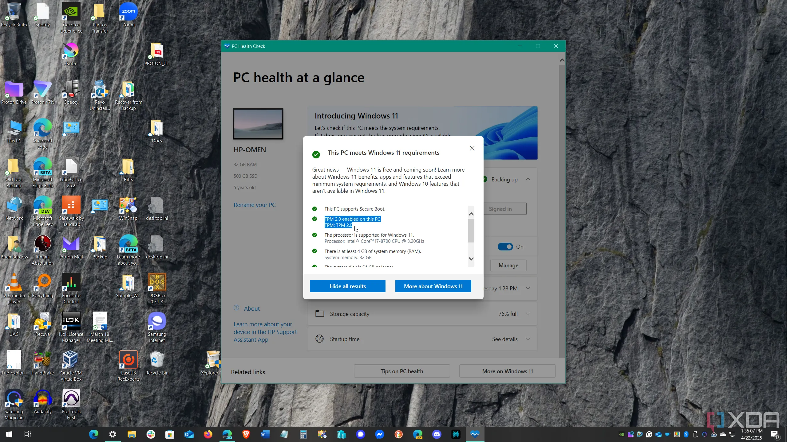 Giao diện ứng dụng PC Health Check đang kiểm tra khả năng tương thích của máy tính với Windows 11