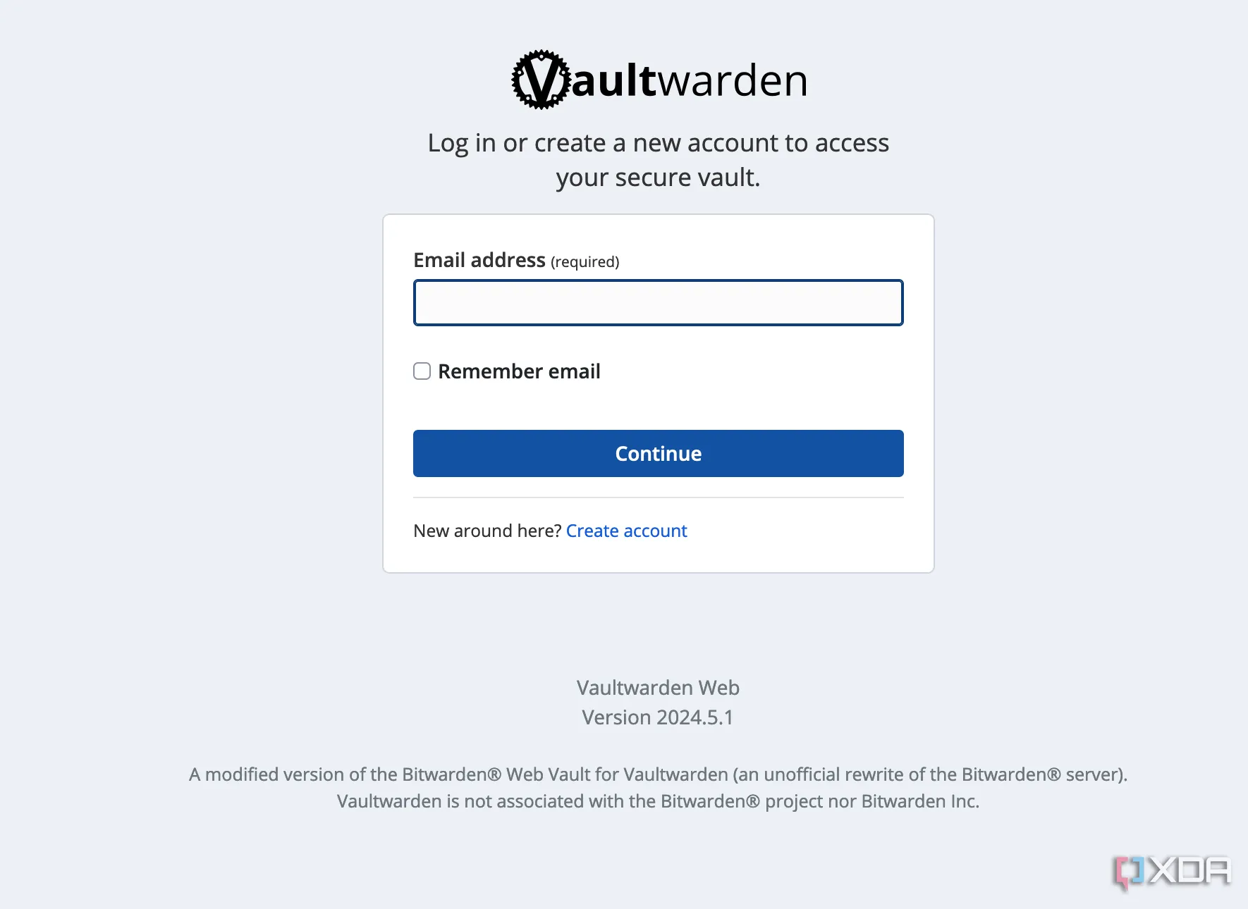 Giao diện Vaultwarden hiển thị các mục quản lý mật khẩu