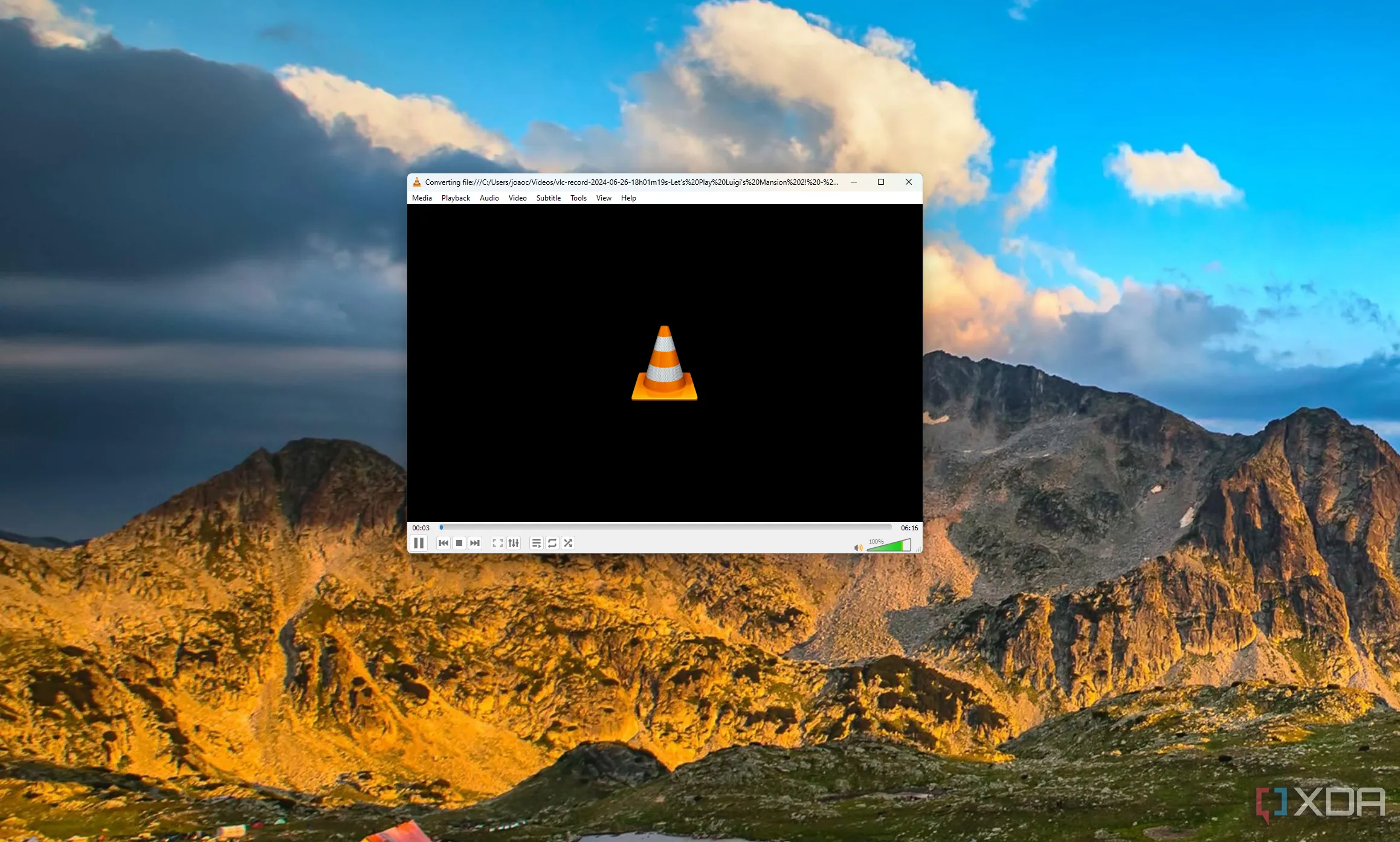 Giao diện VLC Media Player đang phát video, một trình phát đa phương tiện miễn phí và đa năng
