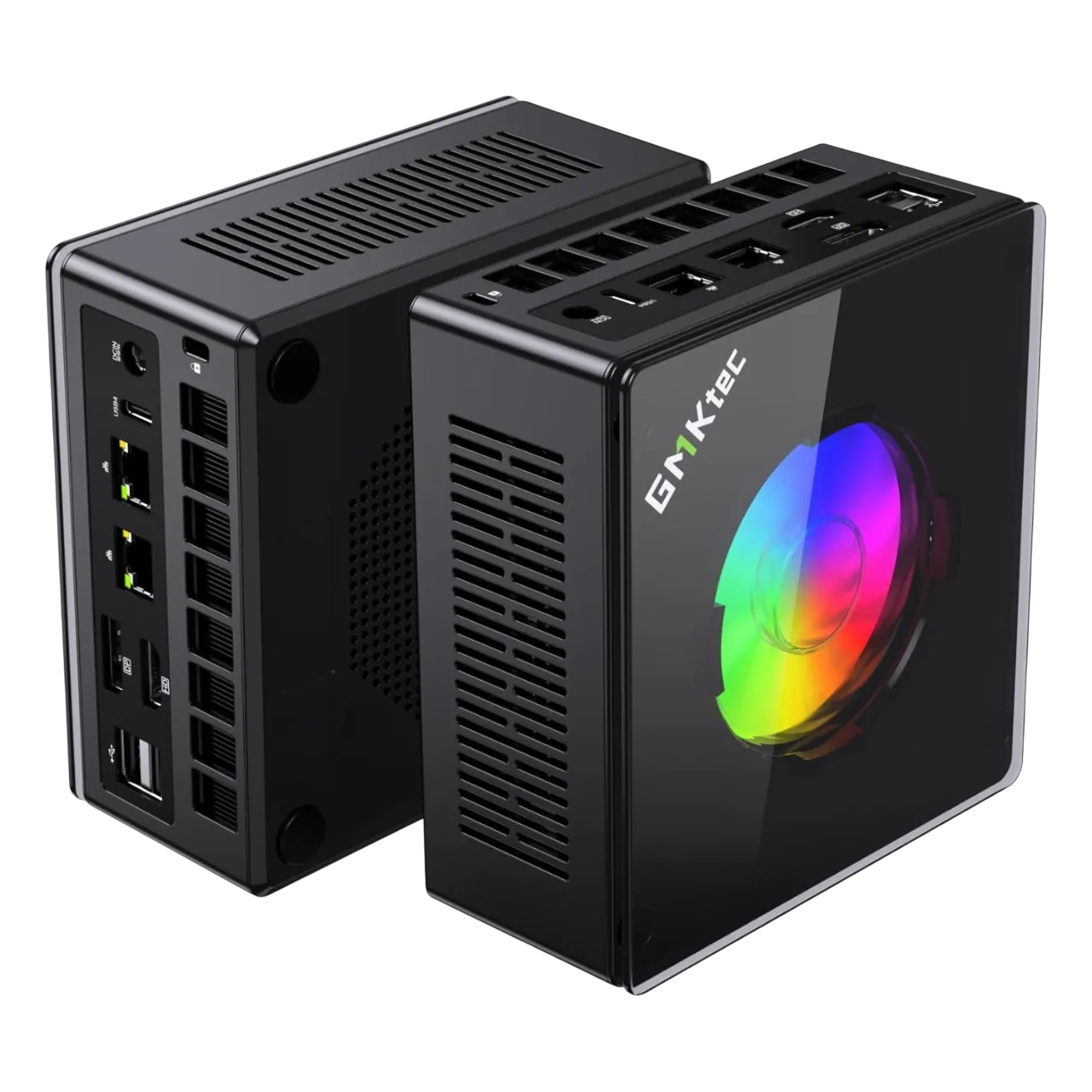 GMKtec Mini PC K11 với thiết kế nhỏ gọn và logo
