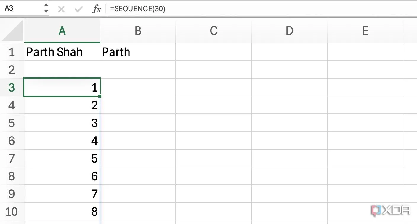 Hàm SEQUENCE trong Excel tạo ra một chuỗi số tự động, rất tiện lợi cho việc lập bảng tính